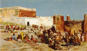 Árabe Painting - Mercado Abierto Marruecos Árabe Edwin Lord Weeks